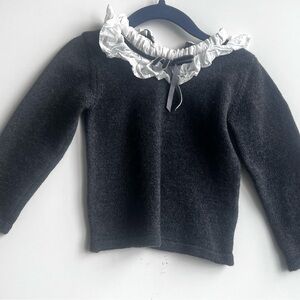 La Coqueta Girls Gray Odisea Merino Sweater Size 3-4